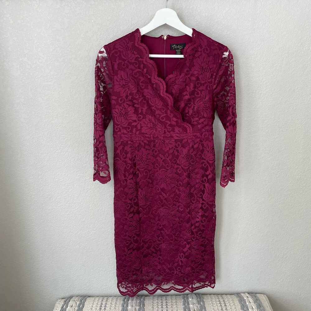Thalia Sodi Lace Dress. Purplish/Maroon. NWT. Size XS.